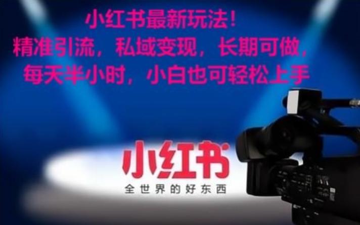小红书最新玩法！精准引流，私域变现，长期可做，每天半小时，小白也可轻松上手【揭秘】-揽颜居工坊