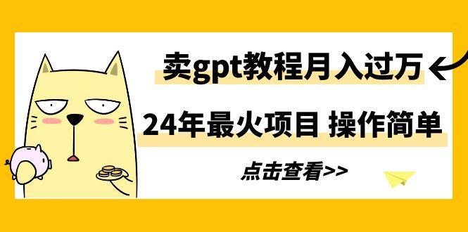 24年最火项目，卖gpt教程月入过万，操作简单-揽颜居工坊