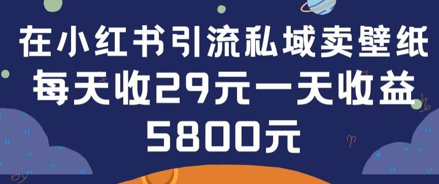 在小红书引流私域卖壁纸每张29元单日最高卖出200张(0-1搭建教程)【揭秘】-揽颜居工坊