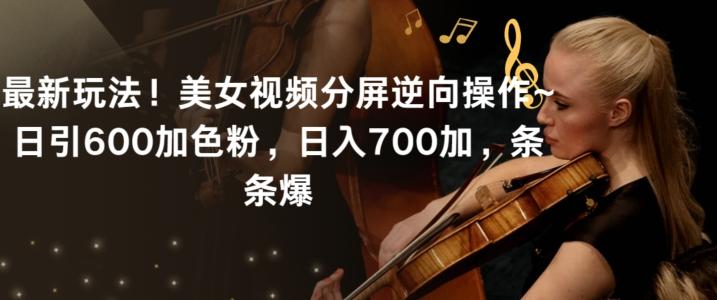 最新玩法！美女视频分屏逆向操作~日引600加色粉，日入700加，条条爆【揭秘】-揽颜居工坊