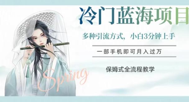冷门蓝海项目，操作简单，小白3分钟上手，多种引流方式，保姆式全流程教学【揭秘】-揽颜居工坊