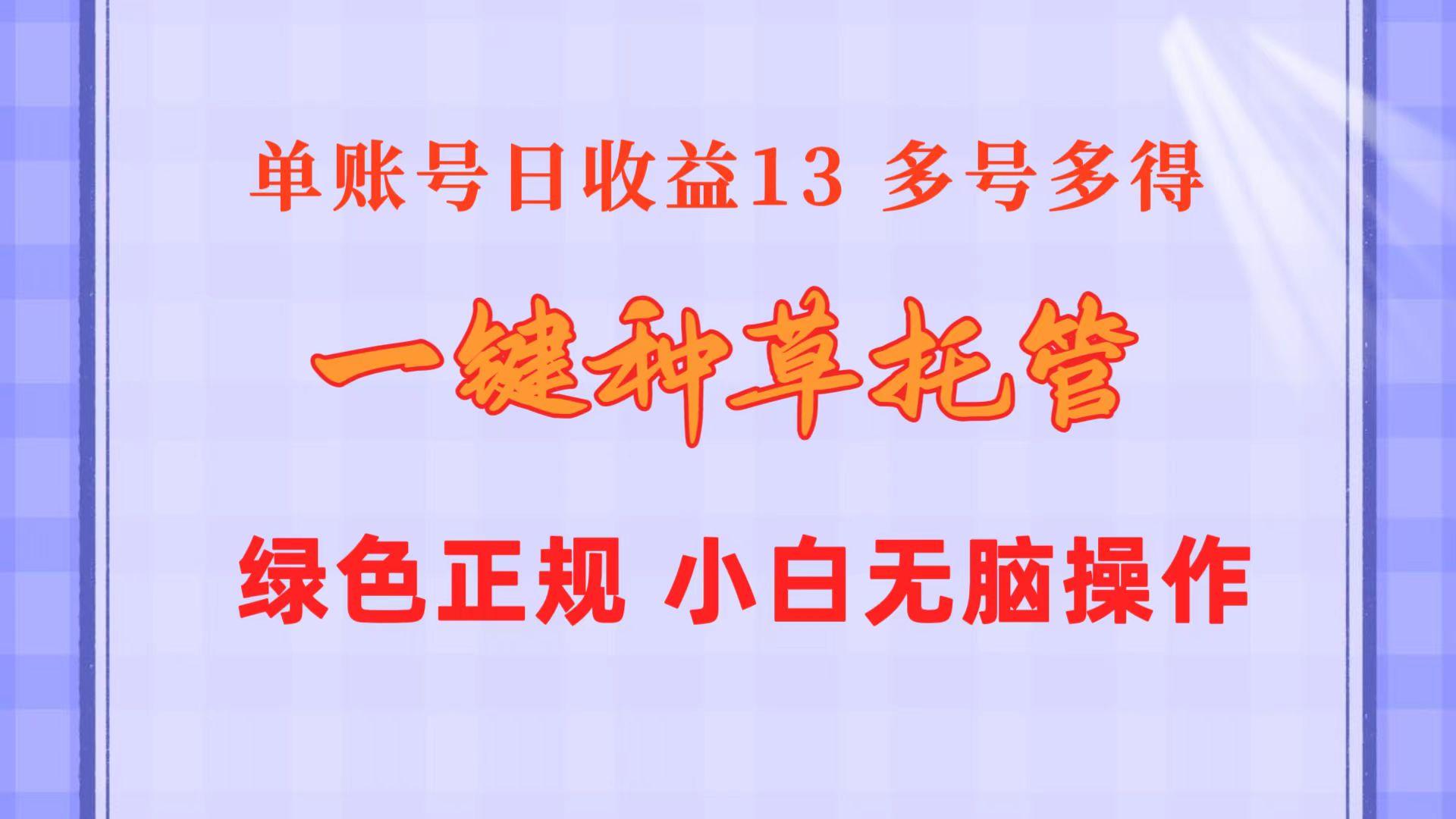 一键种草托管 单账号日收益13元  10个账号一天130  绿色稳定 可无限推广-揽颜居工坊