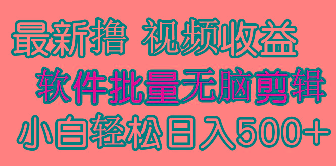 (9569期)发视频撸收益，软件无脑批量剪辑，第一天发第二天就有钱-揽颜居工坊