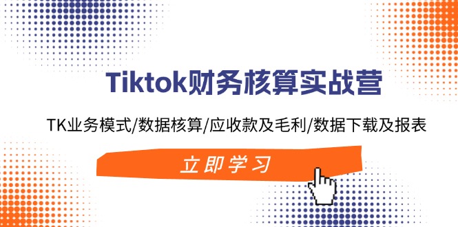 Tiktok财务核算实战营：TK业务模式/数据核算/应收款及毛利/数据下载及报表-揽颜居工坊