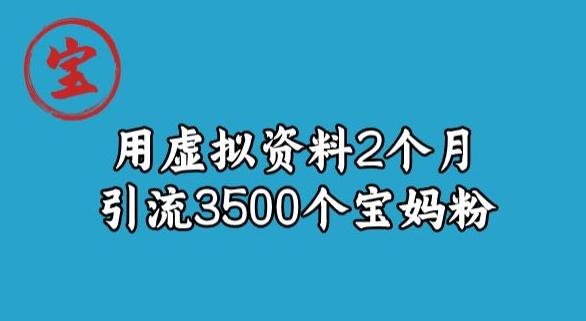 宝哥虚拟资料项目，2个月引流3500个宝妈粉-揽颜居工坊