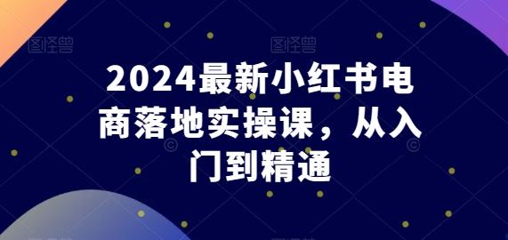 2024最新小红书电商落地实操课，从入门到精通-揽颜居工坊