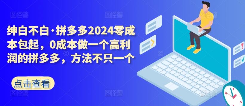 拼多多2024零成本包起，0成本做一个高利润的拼多多，方法不只一个-揽颜居工坊
