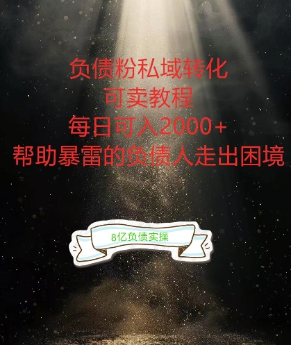 负债粉掘金计划，帮助负债者解决问题，债务规划，债务重组，最好的变现方式【揭秘】-揽颜居工坊