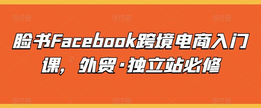 脸书Facebook跨境电商入门课，外贸·独立站必修-揽颜居工坊
