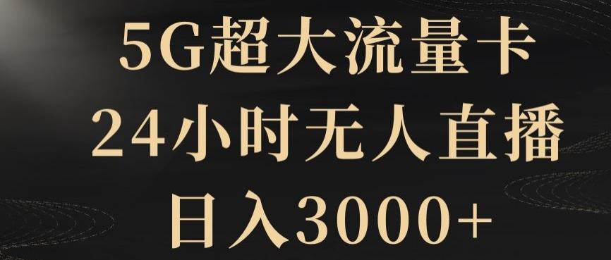 5G超大流量卡,24小时无人直播,日入3000+【揭秘】-揽颜居工坊