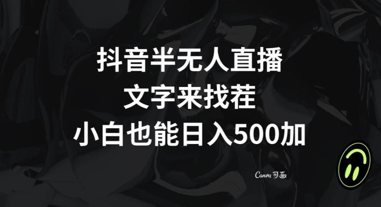 抖音半无人直播,文字来找茬小游戏,每天收益500+【揭秘】-揽颜居工坊