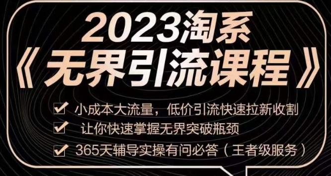 2023淘系无界引流实操课程，​小成本大流量，低价引流快速拉新收割，让你快速掌握无界突破瓶颈-揽颜居工坊