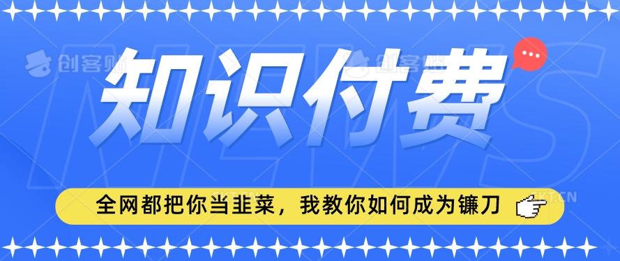 2024最新知识付费项目，小白也能轻松入局，全网都在教你做项目，我教你做镰刀【揭秘】-揽颜居工坊