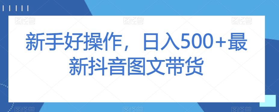 新手好操作，日入500+最新抖音图文带货【揭秘】-揽颜居工坊