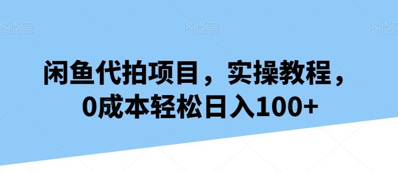 闲鱼代拍项目，实操教程，0成本轻松日入100+-揽颜居工坊