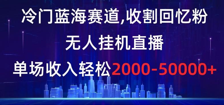 冷门蓝海赛道，收割回忆粉，无人挂机直播，单场收入轻松2000-5w+【揭秘】-揽颜居工坊