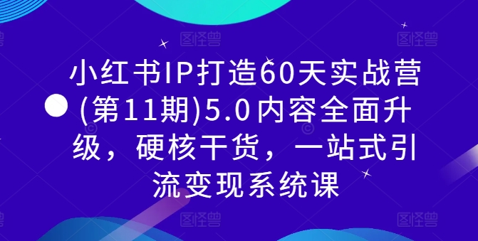 小红书IP打造60天实战营(第11期)5.0​内容全面升级，硬核干货，一站式引流变现系统课-揽颜居工坊