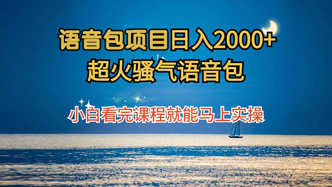 语音包项目 日入2000+ 超火骚气语音包小白看完课程就能马上实操-揽颜居工坊
