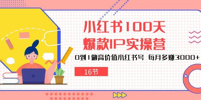 小红书100天-爆款IP实操营，0到1做高价值小红书号 每月多赚3000+(16节-揽颜居工坊