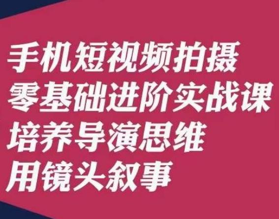 手机短视频拍摄零基础进阶实战课，培养导演思维用镜头叙事唐先生-揽颜居工坊