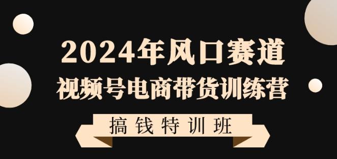 2024年风口赛道视频号电商带货训练营搞钱特训班，带领大家快速入局自媒体电商带货-揽颜居工坊