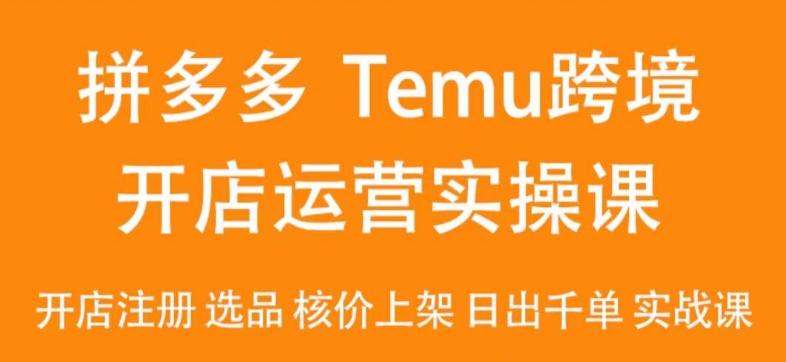 2024Temu最新玩法，Temu跨境开店运营实操课，开店注册/选品/核价上架/日出千单实战课-揽颜居工坊