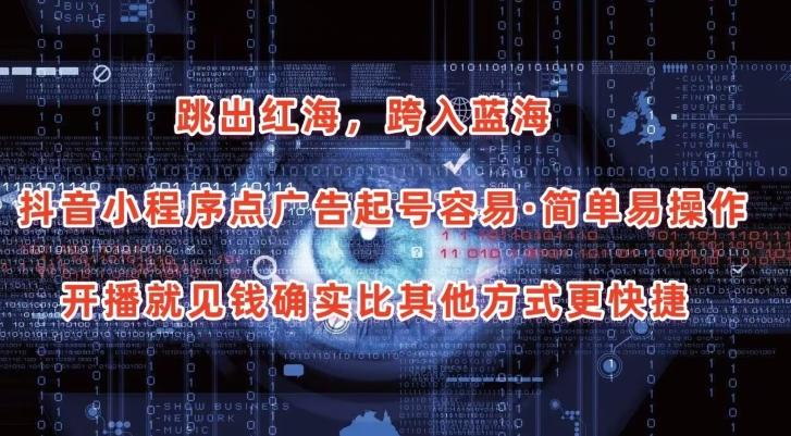 抖音小程序点广告项目，起号容易，简单易操作，开播就见有收益【揭秘】-揽颜居工坊