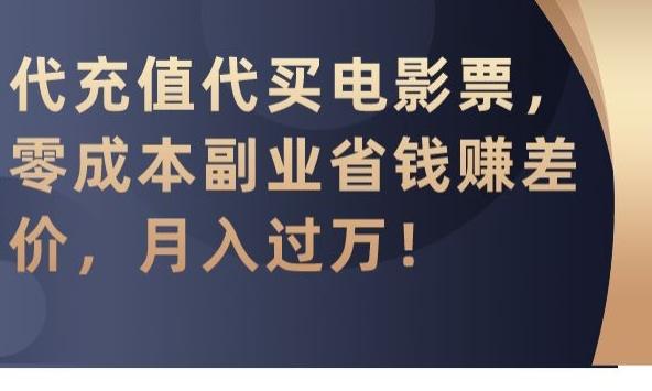 代充值代买电影票，零成本副业省钱赚差价，月入过万【揭秘】-揽颜居工坊