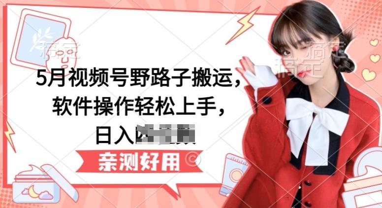 5月视频号野路子搬运，软件操作轻松上手，日入三位数【揭秘】-揽颜居工坊