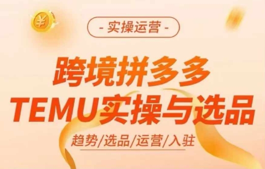 跨境拼多多TEMU实操与选品，多多temu跨境选品运营实操-揽颜居工坊
