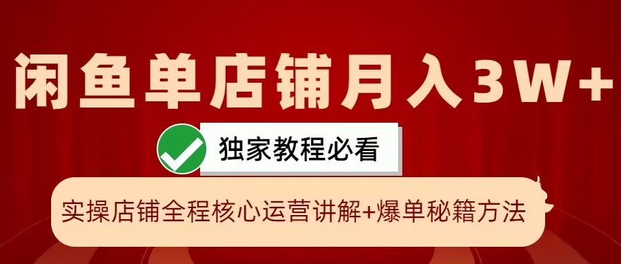 闲鱼单店铺月入3W+实操展示，爆单核心秘籍，一学就会【揭秘】-揽颜居工坊