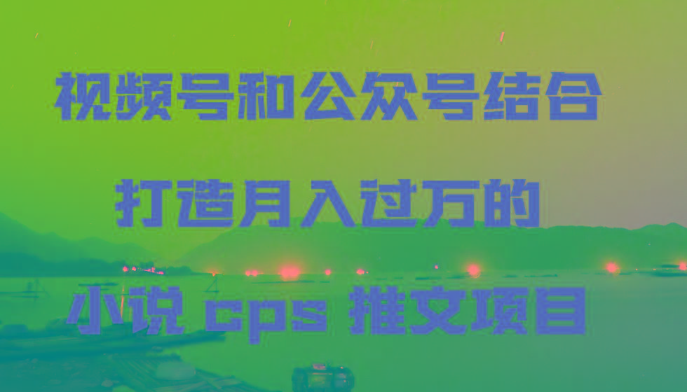 视频号和公众号结合打造月入过万的小说cps推文项目,包括市面上面的各种思路详解-揽颜居工坊