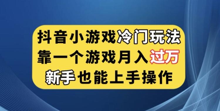 抖音小游戏冷门玩法，靠一个游戏月入过万，新手也能轻松上手【揭秘】-揽颜居工坊