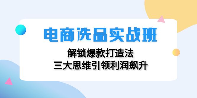 电商选品实战班：解锁爆款打造法，三大思维引领利润飙升-揽颜居工坊