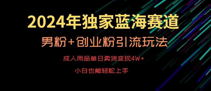 2024年独家蓝海赛道，成人用品单日卖货变现4W+，男粉+创业粉引流玩法，不愁搞不到流量【揭秘】-揽颜居工坊