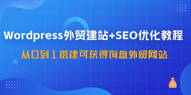 WordPress外贸建站+SEO优化教程，从0到1搭建可获得询盘外贸网站(57节课)-揽颜居工坊