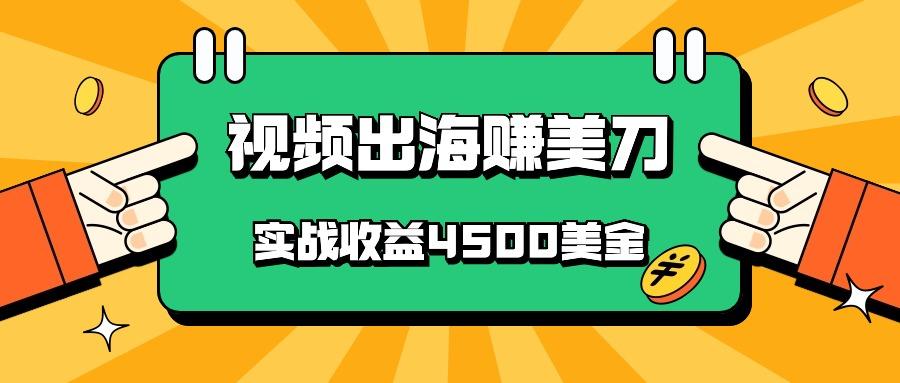 国内爆款视频出海赚美刀，实战收益4500美金，批量无脑搬运，无需经验直接上手-揽颜居工坊