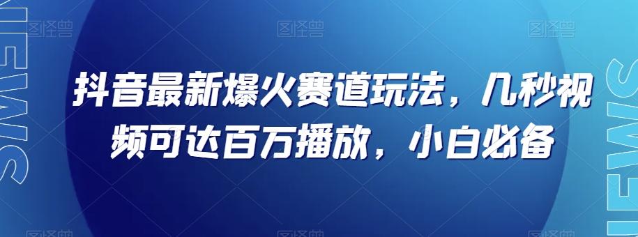 抖音最新爆火赛道玩法，几秒视频可达百万播放，小白必备（附素材）【揭秘】-揽颜居工坊