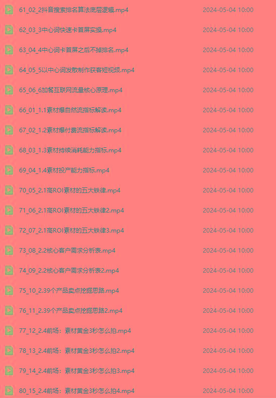 图片[4]-2024单品正价起号，直播素材投流选品：选品课+投流课+素材课+卡首屏/100节-揽颜居工坊