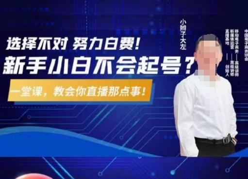 大左教您从0到1做直播带货，选择不对，努力白费，5小时课程搞定那点事，解决你起号问题-揽颜居工坊