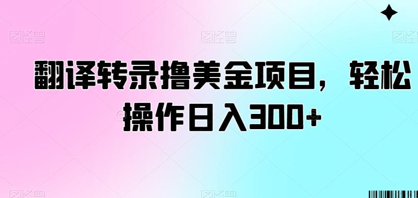 翻译转录撸美金项目，轻松操作日入300+【揭秘】-揽颜居工坊