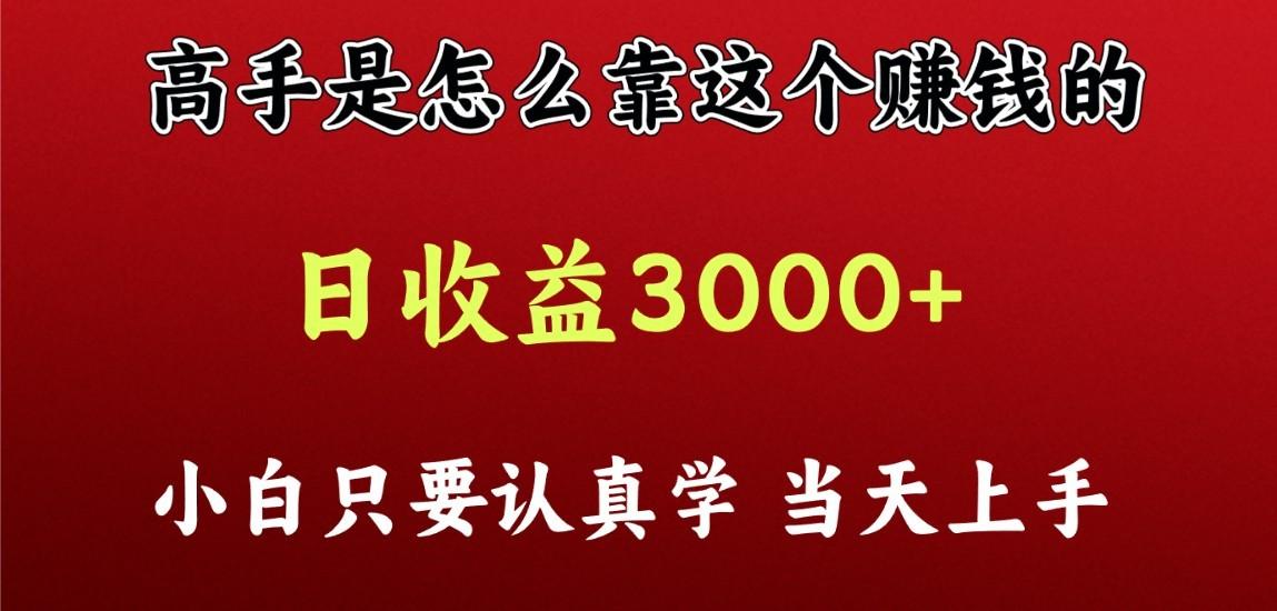 看高手是怎么赚钱的，一天收益至少3000+以上，小白当天上手-揽颜居工坊
