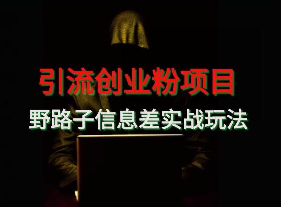 【引流创业粉】野路子信息差玩法实战教学-揽颜居工坊