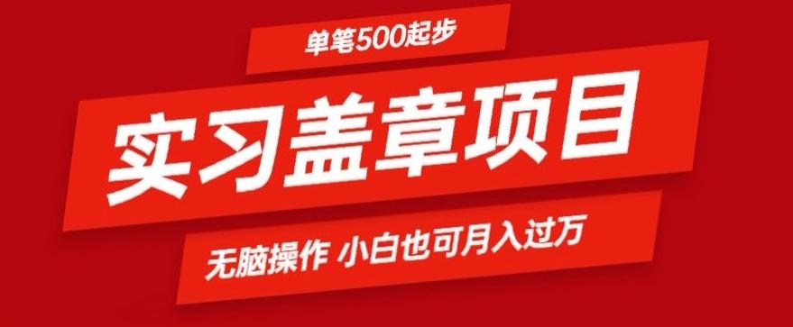 实习代盖章项目一单500起普通人可落地项目小白也可轻易上手-揽颜居工坊