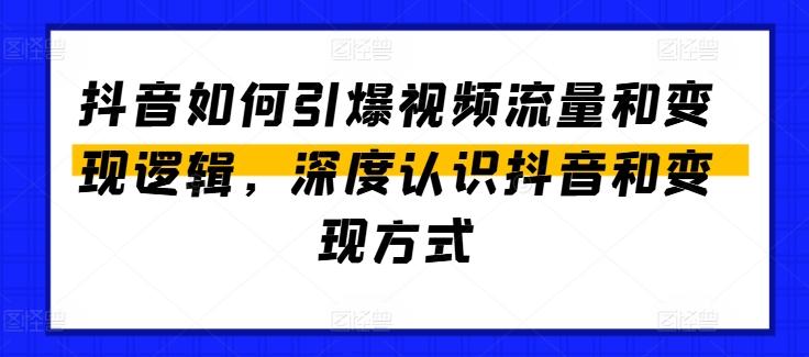 抖音如何引爆视频流量和变现逻辑，深度认识抖音和变现方式-揽颜居工坊