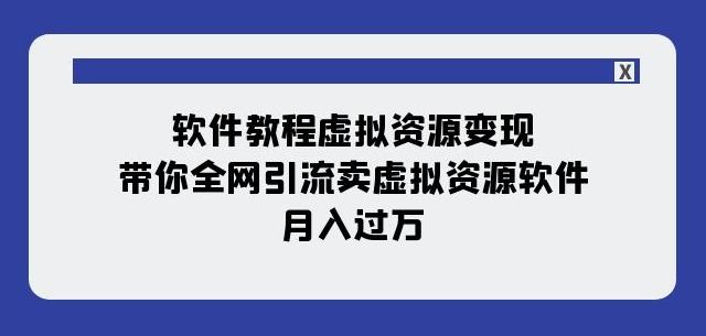 软件教程虚拟资源变现：带你全网引流卖虚拟资源软件，月入过万（11节课）-揽颜居工坊