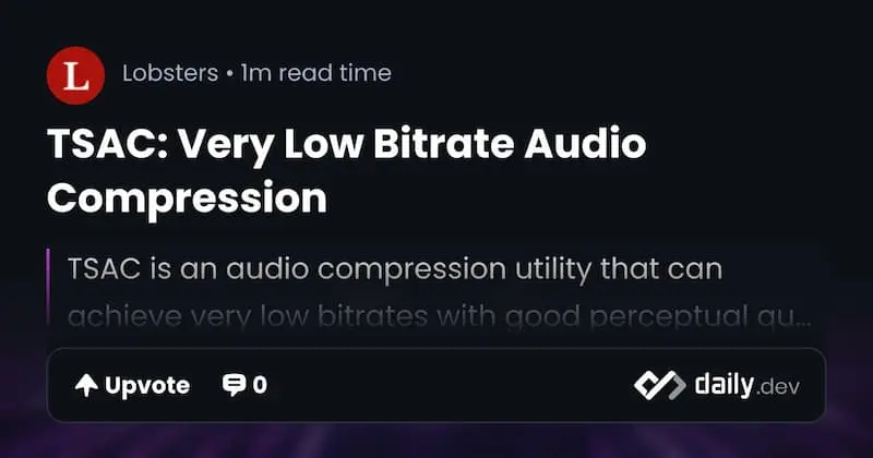 TSAC ｜音频压缩-揽颜居工坊