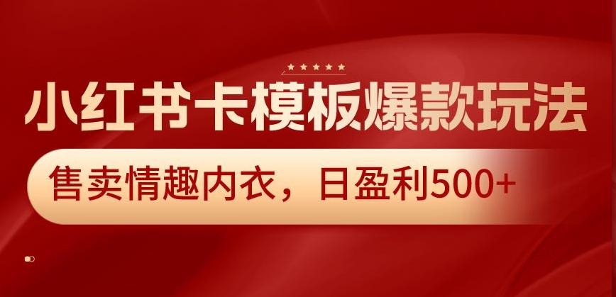 小红书卡模板爆款玩法，售卖情趣内衣，日盈利500+【揭秘】-揽颜居工坊