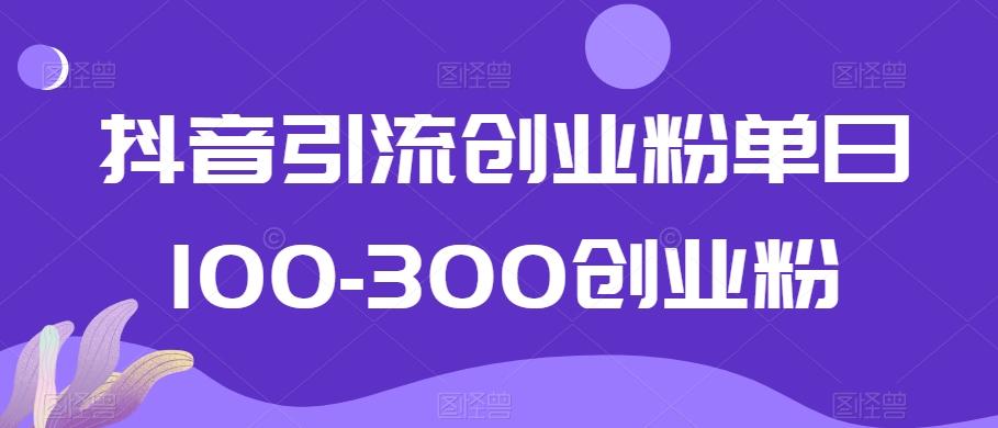 抖音引流创业粉单日100-300创业粉【揭秘】-揽颜居工坊