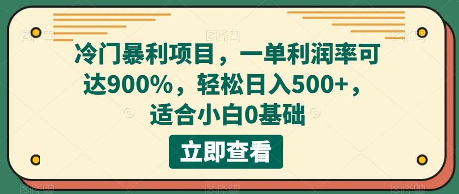 冷门暴利项目，一单利润率可达900%，轻松日入500+，适合小白0基础-揽颜居工坊